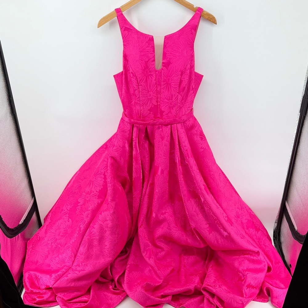 Sherri Hill Full Length Layered Gown in Hot Pink 2 H1
